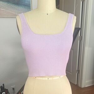 Lavender Ribbed Knit Tank Top size small House of Harlow 1960